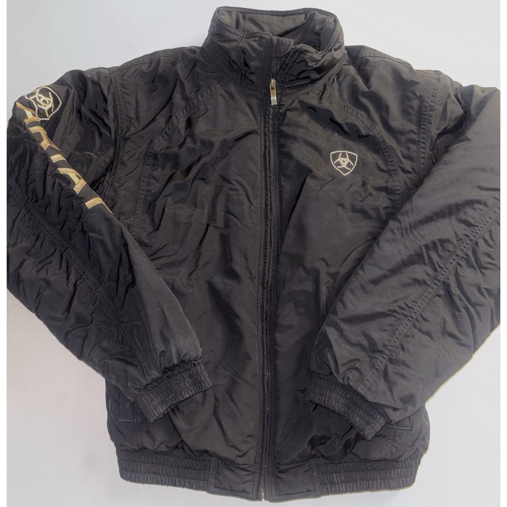 Women's Ariat Jacket Puffer Size M Full Zip Casual Western Horse Riding Black